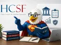 Super-aigle HCSF, gardien de la stabilité financière, lit un livre sur le crédit immobilier.