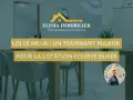 La loi Le Meur, un tournant majeur pour la location courte durée. Une image d'intérieur moderne avec des meubles et des textes informatifs.