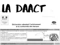 Formulaire de déclaration attestant l'achèvement et la conformité des travaux, nécessaire pour le transfert de permis de construire.