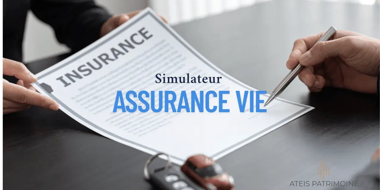 Simulation de calcul rachat partiel assurance vie. Un contrat d'assurance est présenté, avec des clés de voiture et un logo.