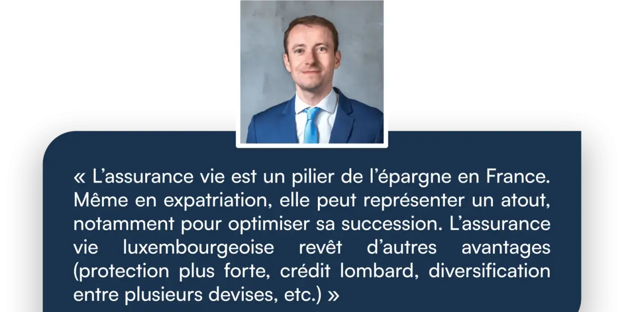 Portrait de Nicolas Decaudain, Président. Citation sur l'assurance vie, un atout pour les expatriés et la succession.