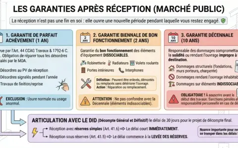 La garantie de parfait achèvement couvre les désordres signalés dans l'année suivant la réception des travaux.