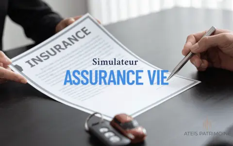 Simulation de calcul rachat partiel assurance vie. Un contrat d'assurance est présenté, avec des clés de voiture et un logo.