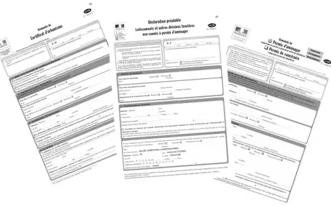 Demande de certificat d'urbanisme et permis de construire. Documents administratifs pour des projets de construction ou d'aménagement.